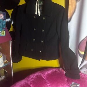 Alpha Industries Black Double-Breasted Pea Coat